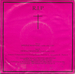 Le verso de la pochette : (R.I.P. - Désolé madame)