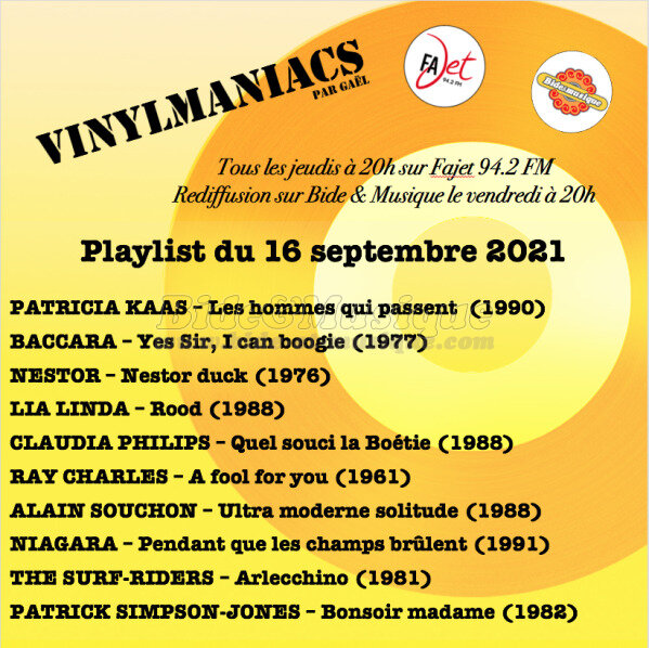 Vinylmaniacs - Emission n°180 (16 septembre 2021)