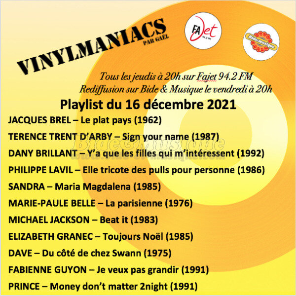 Vinylmaniacs - Emission n°193 (16 décembre 2021)