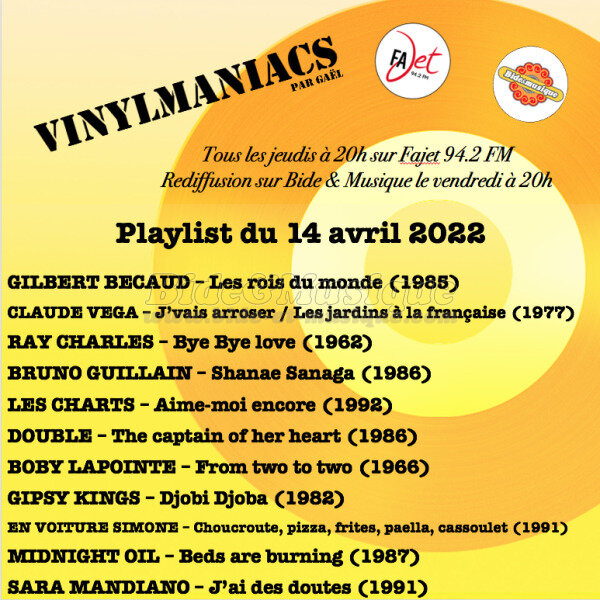 Vinylmaniacs - Emission n°208 (14 avril 2022)