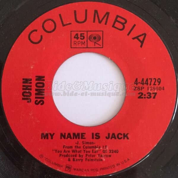 John Simon - My name is Jack