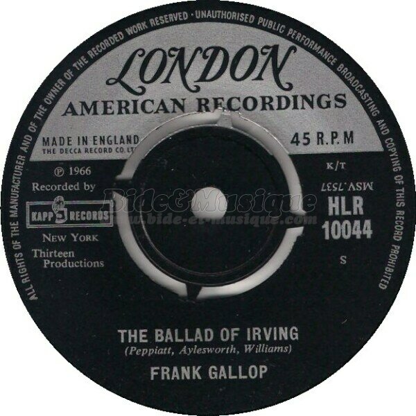 Frank Gallop - The ballad of Irving