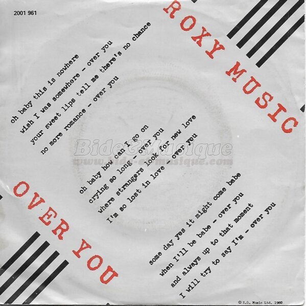 Roxy Music - Over you